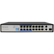 16 PoE-портами, включая 14 портов PoE+ (до 30 Вт) и 2 порта PoE++ (до 60 Вт), с общим PoE-бюджетом 150 Вт.