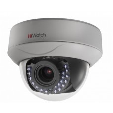 Видеокамера HD TVI цветная купольная со встроенной ИК подсветкой (механический ИК-фильтр) ; 1/2.7" CMOS 2МП (1920х1080); 0.01лк/0лк с вкл ИК; f=2.8-12мм; S/N: более 52dB; Дальность ИК подсветки до 30 м; Видеовыход: HD-TVI ;  BLC; DNR; Smart ИК; DC12В